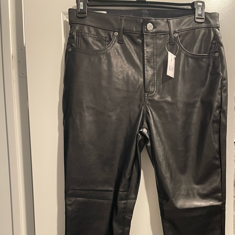 Brand new black leather pants from GAP.  Vintage slim high rise. Size 12 R